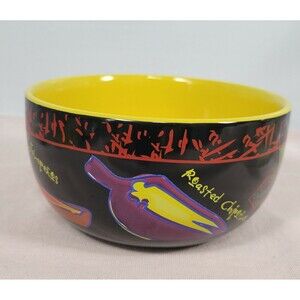 Collector TABASCO Hot Sauce Salsa Bowl with Box - Colorful Design Ceramic